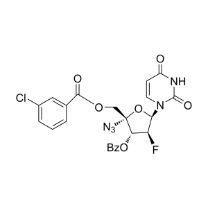 4’-azido-3’-o-benzoyl-5’-o-(m-chlorobenzoyl)- 2’-deoxy-2’-fluoro-beta-d-arabinouridine